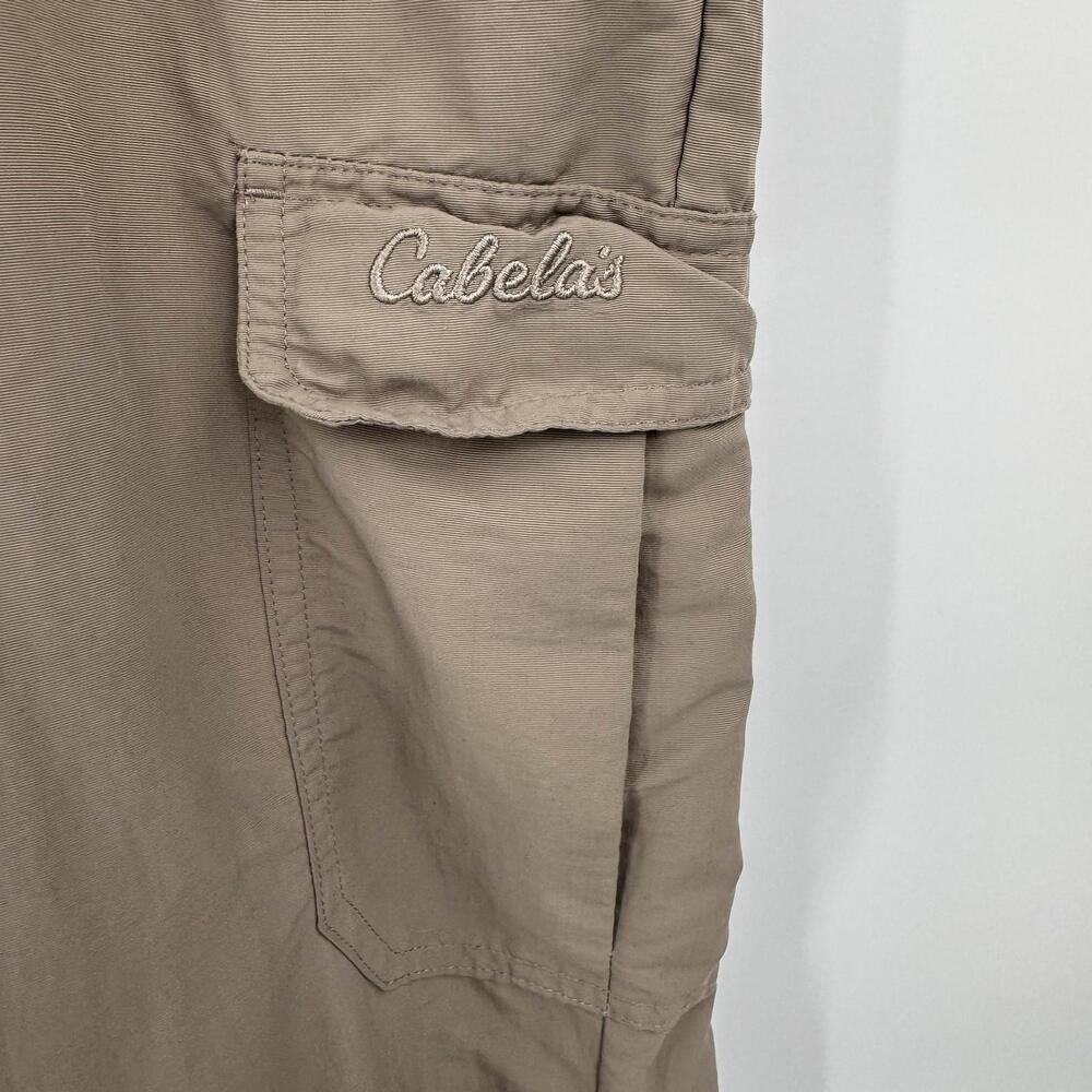 Cabela's Pants Mens 38x36 Beige Nylon Convertible Cargo Hiking Outdoor Travel - Picture 7 of 13